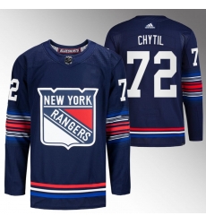 Men New York Rangers 72 Filip Chytil Navy Stitched Jersey