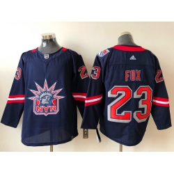 Men New York Rangers Adam Fox 23 Adidas 2020 21 Reverse Retro Alternate NHL Jersey