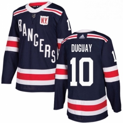 Mens Adidas New York Rangers 10 Ron Duguay Authentic Navy Blue 2018 Winter Classic NHL Jersey 