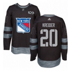 Mens Adidas New York Rangers 20 Chris Kreider Authentic Black 1917 2017 100th Anniversary NHL Jersey 