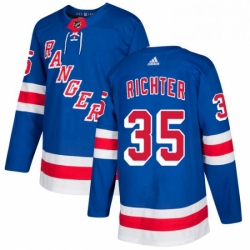 Mens Adidas New York Rangers 35 Mike Richter Authentic Royal Blue Home NHL Jersey 