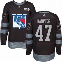 Mens Adidas New York Rangers 47 Steven Kampfer Premier Black 1917 2017 100th Anniversary NHL Jersey 