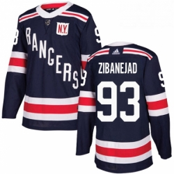 Mens Adidas New York Rangers 93 Mika Zibanejad Authentic Navy Blue 2018 Winter Classic NHL Jersey 