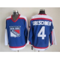 NHL New York Rangers #4 Ron Greschner CCM Throwback blue jerseys