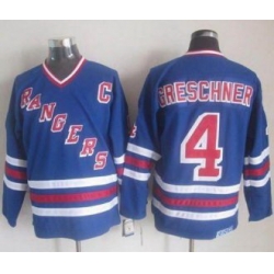 New York Rangers #4 Ron Greschner Blue CCM Heroes Of Hockey Alumni Stitched NHL Jersey