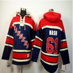 New York Rangers #61 Rick Nash Navy Blue Sawyer Hooded Sweatshirt Stitched NHL jersey