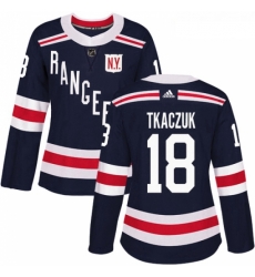 Womens Adidas New York Rangers 18 Walt Tkaczuk Authentic Navy Blue 2018 Winter Classic NHL Jersey 