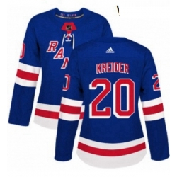 Womens Adidas New York Rangers 20 Chris Kreider Premier Royal Blue Home NHL Jersey 