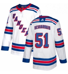 Womens Adidas New York Rangers 51 David Desharnais Authentic White Away NHL Jersey 