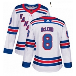 Womens Adidas New York Rangers 8 Cody McLeod Authentic White Away NHL Jersey 