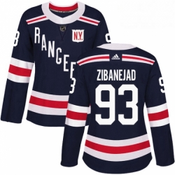 Womens Adidas New York Rangers 93 Mika Zibanejad Authentic Navy Blue 2018 Winter Classic NHL Jersey 