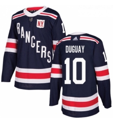 Youth Adidas New York Rangers 10 Ron Duguay Authentic Navy Blue 2018 Winter Classic NHL Jersey 