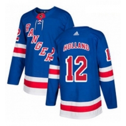 Youth Adidas New York Rangers 12 Peter Holland Authentic Royal Blue Home NHL Jersey 