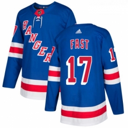 Youth Adidas New York Rangers 17 Jesper Fast Authentic Royal Blue Home NHL Jersey 