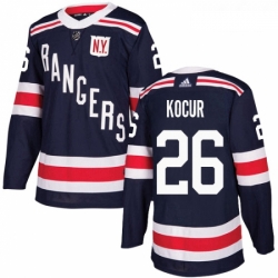 Youth Adidas New York Rangers 26 Joe Kocur Authentic Navy Blue 2018 Winter Classic NHL Jersey 