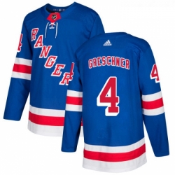 Youth Adidas New York Rangers 4 Ron Greschner Authentic Royal Blue Home NHL Jersey 