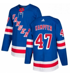 Youth Adidas New York Rangers 47 Steven Kampfer Premier Royal Blue Home NHL Jersey 