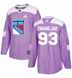 Youth Adidas New York Rangers 93 Mika Zibanejad Authentic Purple Fights Cancer Practice NHL Jersey 