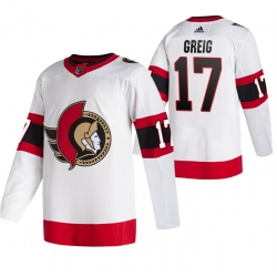 Men Ottawa Senators 17 Zack MacEwen White Stitched Jersey