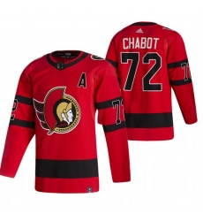 Men Ottawa Senators 72 Thomas Chabot Red Adidas 2020 21 Reverse Retro Alternate NHL Jersey