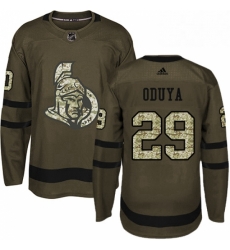 Mens Adidas Ottawa Senators 29 Johnny Oduya Authentic Green Salute to Service NHL Jersey 