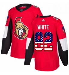 Mens Adidas Ottawa Senators 82 Colin White Authentic Red USA Flag Fashion NHL Jersey 