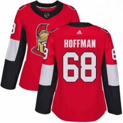 Womens Adidas Ottawa Senators 68 Mike Hoffman Authentic Red Home NHL Jersey 