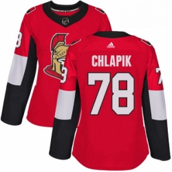 Womens Adidas Ottawa Senators 78 Filip Chlapik Premier Red Home NHL Jersey 