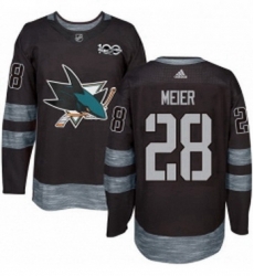 Mens Adidas San Jose Sharks 28 Timo Meier Authentic Black 1917 2017 100th Anniversary NHL Jersey 