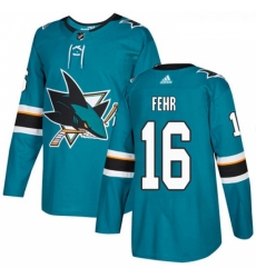 Youth Adidas San Jose Sharks 16 Eric Fehr Authentic Teal Green Home NHL Jersey 