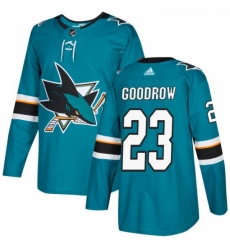 Youth Adidas San Jose Sharks 23 Barclay Goodrow Premier Teal Green Home NHL Jersey 