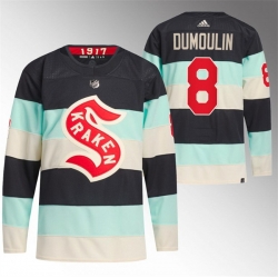 Men Seattle Kraken 8 Brian Dumoulin 2024 Deep Sea Blue Winter Classic Stitched Jersey