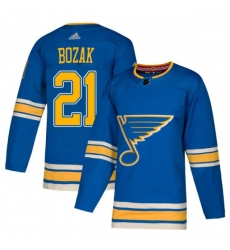 Men Authentic St  Louis Blues 21 Tyler Bozak Blue Alternate Official Adidas Jersey