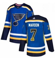 Mens Adidas St Louis Blues 7 Patrick Maroon Authentic Blue Drift Fashion NHL Jersey 