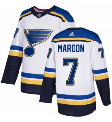 Mens Adidas St Louis Blues 7 Patrick Maroon Authentic White Away NHL Jersey 