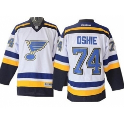 St. Louis Blues 74 T.J Oshie White Road Stitched NHL Jersey