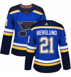 Womens Adidas St Louis Blues 21 Patrik Berglund Premier Royal Blue Home NHL Jersey 