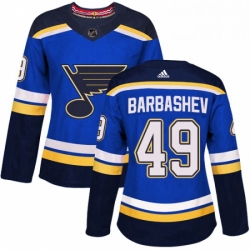 Womens Adidas St Louis Blues 49 Ivan Barbashev Premier Royal Blue Home NHL Jersey 