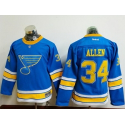 Blues #34 Jake Allen Light Blue 2017 Winter Classic Stitched Youth NHL Jersey