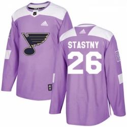 Youth Adidas St Louis Blues 26 Paul Stastny Authentic Purple Fights Cancer Practice NHL Jersey 