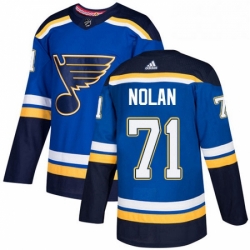 Youth Adidas St Louis Blues 71 Jordan Nolan Authentic Royal Blue Home NHL Jersey 