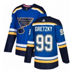 Youth Adidas St Louis Blues 99 Wayne Gretzky Authentic Royal Blue Home NHL Jersey 