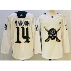 Men Tampa Bay Lightning 14 Pat Maroon White Stitched Jersey