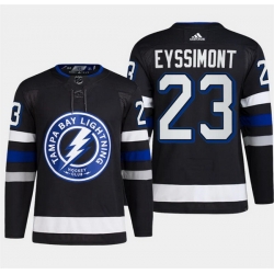 Men Tampa Bay Lightning 23 Michael Eyssimont Black Alternate Premier Breakaway Stitched Jersey