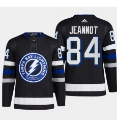 Men Tampa Bay Lightning 84 Tanner Jeannot Black Alternate Premier Breakaway Stitched Jersey