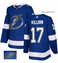 Mens Adidas Tampa Bay Lightning 17 Alex Killorn Authentic Royal Blue Fashion Gold NHL Jersey 