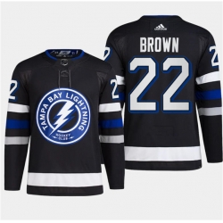 Men's Tampa Bay Lightning #22 Logan Brown Black 2024 Stadium Series Stitched Jersey