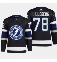 Men's Tampa Bay Lightning #78 Emil Martinsen Lilleberg Black 2024 Stadium Series Stitched Jersey