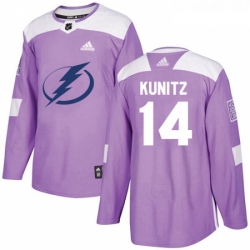 Youth Adidas Tampa Bay Lightning 14 Chris Kunitz Authentic Purple Fights Cancer Practice NHL Jersey 