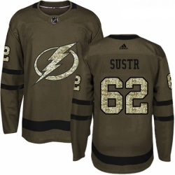 Youth Adidas Tampa Bay Lightning 62 Andrej Sustr Authentic Green Salute to Service NHL Jersey 